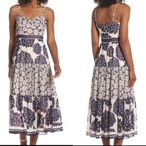 Eliza J size 8 Cream floral midi dress